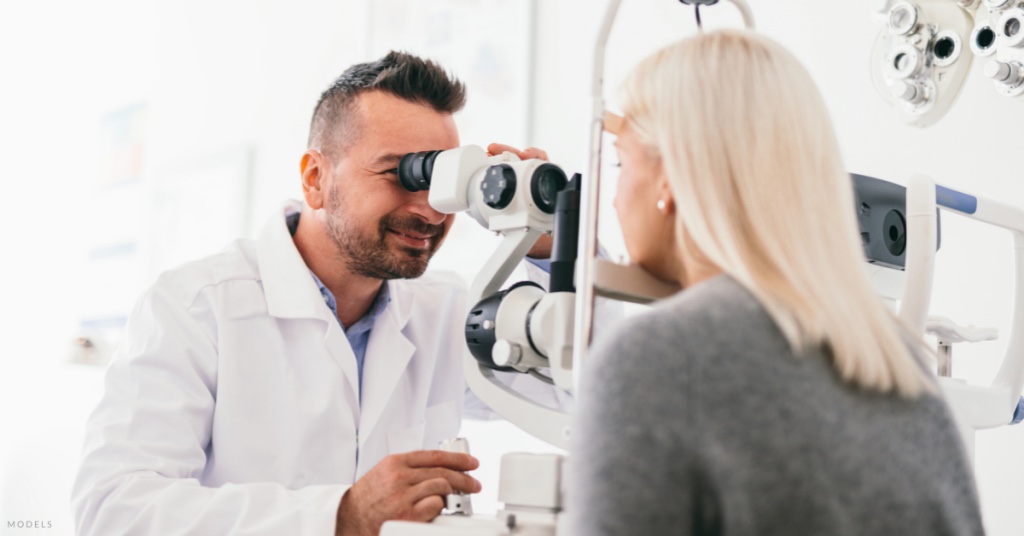 Eye Doctor conducting eye exam