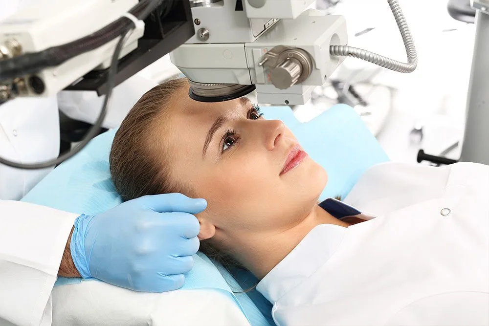 Eye doctor performing LASIK on a patient on Long Island